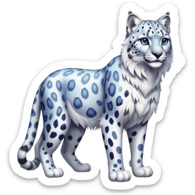 Colorful vibrant ethereal fantasy-lynx-snow-leopard, full-body sticker