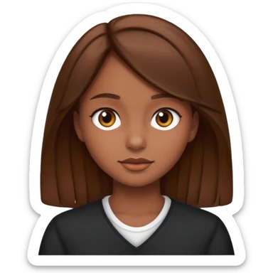 everyday life, food, work, girl, brown hair sticker
