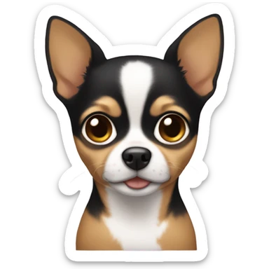 Chihuahua with girl brown and black hair sticker