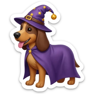 Dog wizard sticker