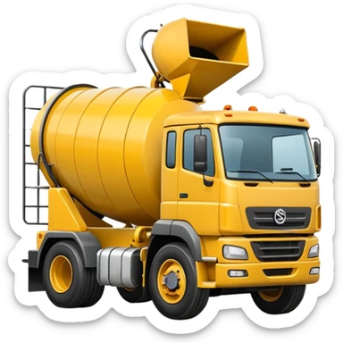 yellow concrete mixer truck sticker