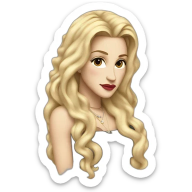 the singer Madonna wearing her long blond hair in a large ponytail  sticker