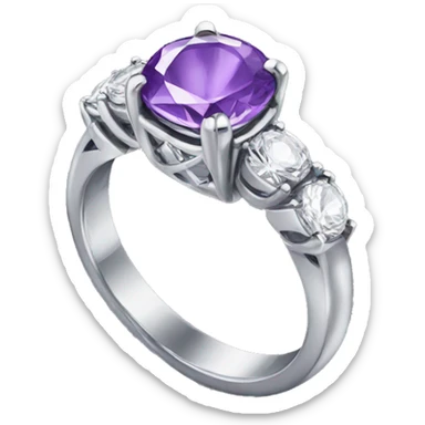 ring with purple diamond sticker