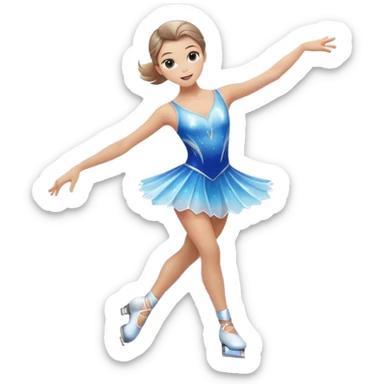 Figure Skater Spinning In A Blur On Ice sticker