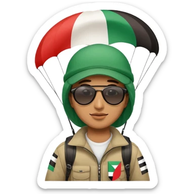 a palestinian flag paraglider, respect scrupulously the correct shapes and colours of the palestinian flag, try again sticker
