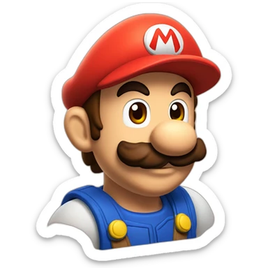 Mario qui fait un câlin à bozeur sticker