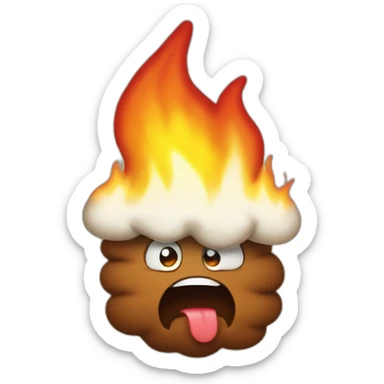 poop on fire intensified sticker