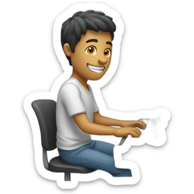 person tiping on keyboard sticker