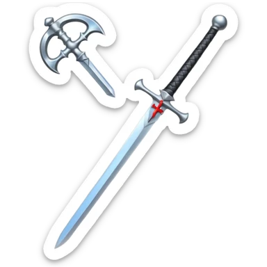 Silver knight sword — clean blade, cross guard sticker
