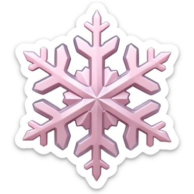 snow flake pale pink 3d icy texture sticker