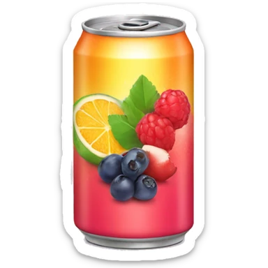 energy drink with fruit sticker