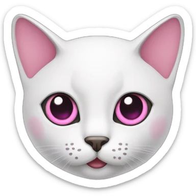 Cat with pink eyes sticker