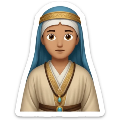 fullbody Jerusalem innkeeper in 1st-century Middle Eastern attire, robe, no head covering or hijab, no religious symbols sticker