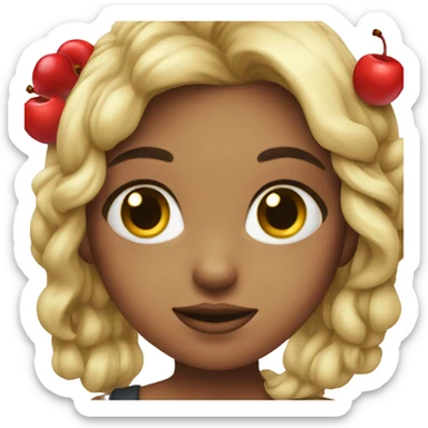 Girl w a big cherry  sticker