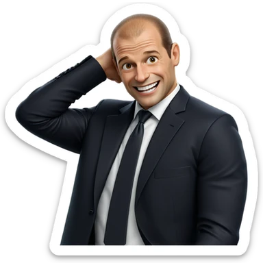 smiling man in formal attire sticker