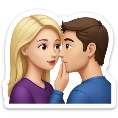 homme qui parle à l'oreille de la femme sticker