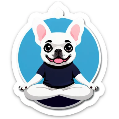 french bulldog doing yoga sticker