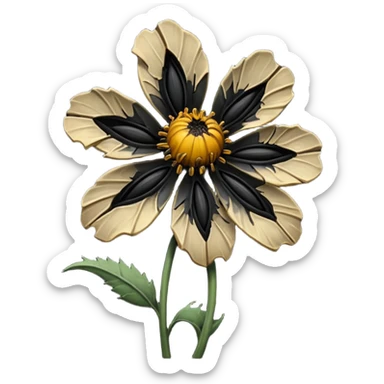 Wilted Flower black sticker