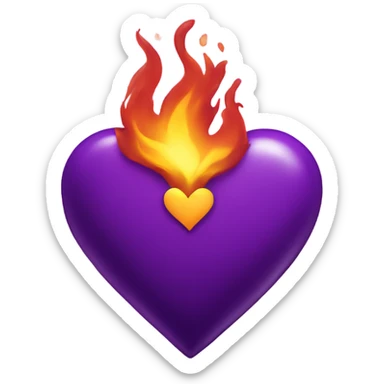 A Purple Heart with purple fire sticker