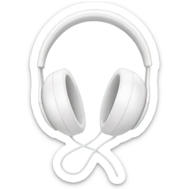 white headphones with a bow sticker