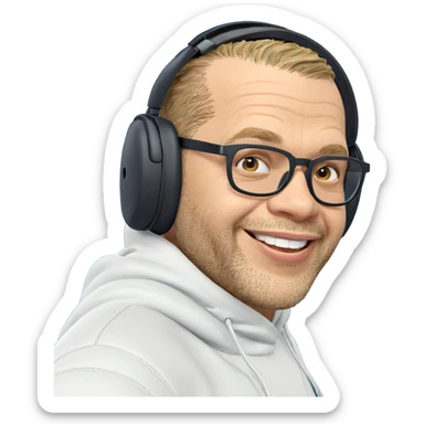 smiling guy by the ocean sticker