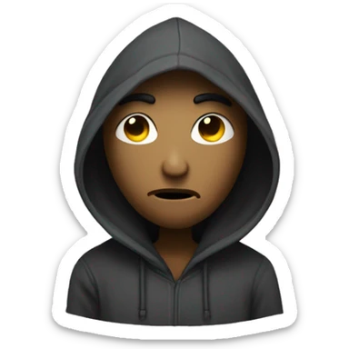 Nonchalant dread head being mysterious in a hoodie with hood on sticker