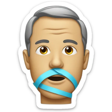 Politician with tape over mouth sticker