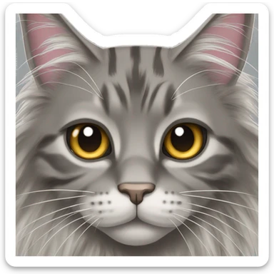 Grey Maine Coon cat sticker