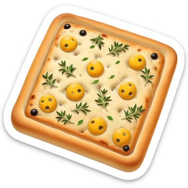 Focaccia bread with thyme playing pickleball sticker