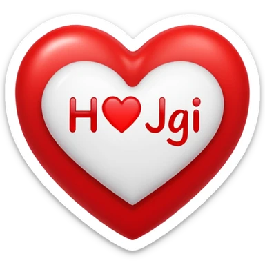 red heart that in the middle writes Hi Nastja sticker