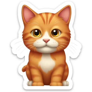 cute red cat looking  sticker