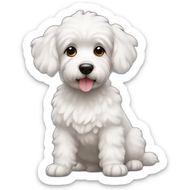 CANICHE WHITE cute sticker