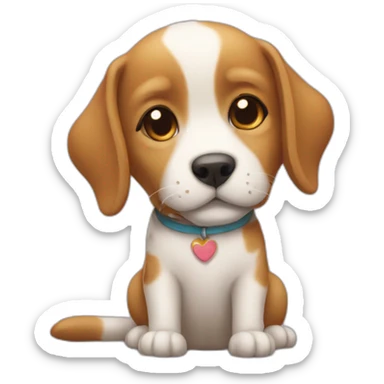 Un chat fait un bisous pour un chien sticker