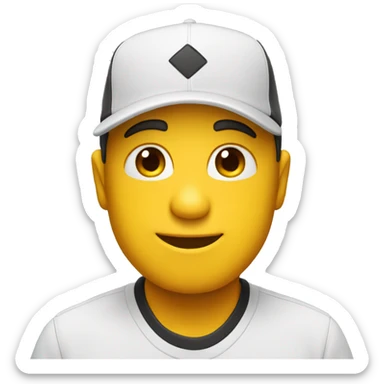 Emoji enojado con gorra sticker