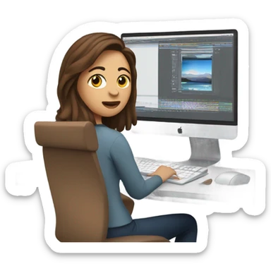 video editor woman brown hair sticker