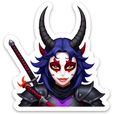 Demon-Horned Warrior sticker