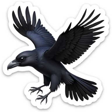 Raven flying sticker