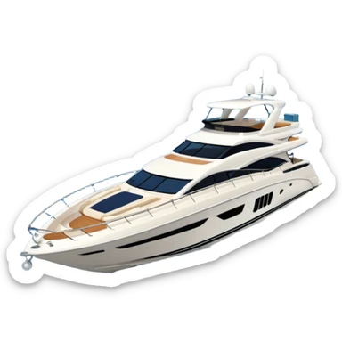 sea ray 500 yacht facing to the left on white background sticker