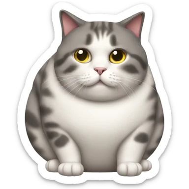 obese cat sticker
