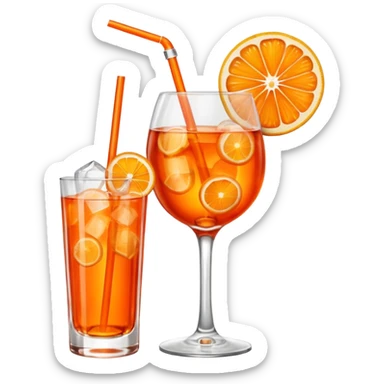 Aperol spritz with straw sticker
