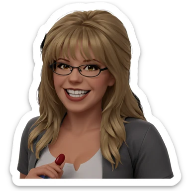 blonde girl in cosplay smile sticker