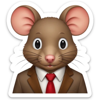 rat wearing  red tie sticker