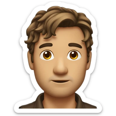 Homme aux cheveux brun avec une calvicie sticker