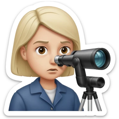 Jealousy - fear of losing someone's affection to a rival - looking through telescope sticker