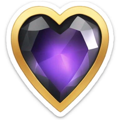Black gem heart sticker