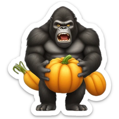 angry gorilla butternut squash sticker