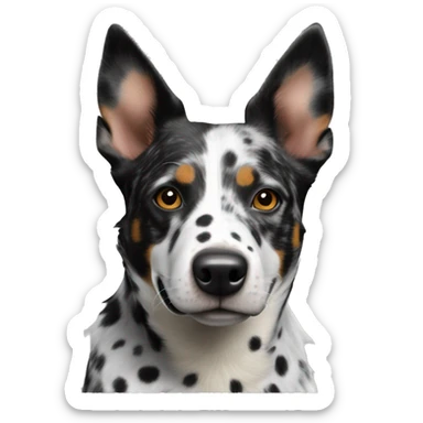 Black and white spotted Australian cattle dog sticker