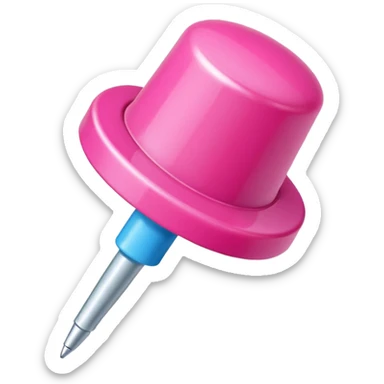 Pink push pin sticker