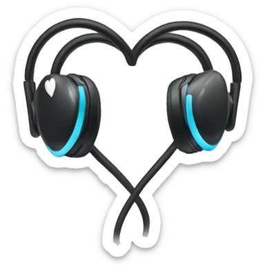 Heart shape using wired sennheiser earphones  sticker