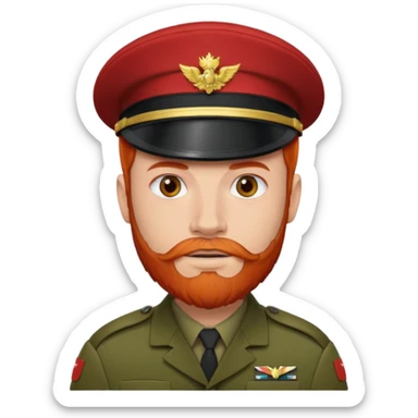 male soldier red hair style and bead sticker